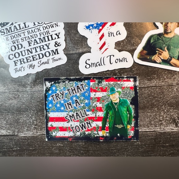 Try That In A Small Town Jason Aldean Waterproof Vinyl Stickers Set Of 5 - Picture 4 of 7